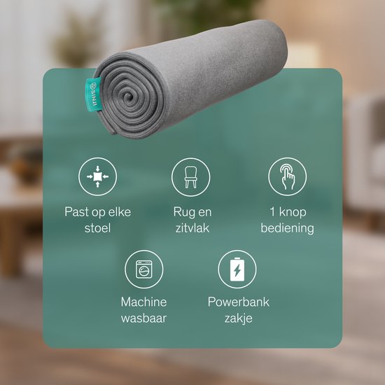 Elektrische Warmtedeken voor Stoel – Comfort Verwarmingsdeken (Meerdere Kleuren)